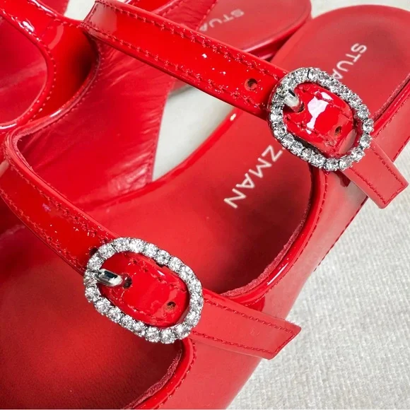 Stuart Weitzman Claris Mary Jane Slingback Red Patent Cherry  Size 7 / 37.5 - Picture 8 of 15